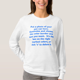Fügen Sie Foto Ihrer Katze auf Front hinzu T-Shirt