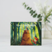 Fügen Sie Foto und Text Hübsche Aquarellfarbe Grün Postkarte (Stehend Vorderseite)