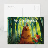 Fügen Sie Foto und Text Hübsche Aquarellfarbe Grün Postkarte (Vorne/Hinten)