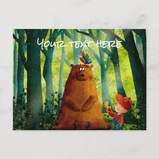 Fügen Sie Foto und Text Hübsche Aquarellfarbe Grün Postkarte (Vorderseite)