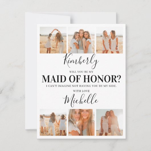 Fügen Sie Fotos hinzu, werden Sie meine Trauzeugin (Vorderseite)