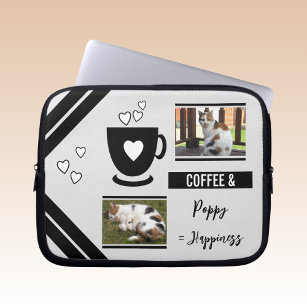 Fügen Sie Fotos Kaffeeliebhaber schwarz und grau K Laptopschutzhülle