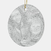 Fügen Sie ganz einfach Ihr eigenes Foto Weihnachts Keramikornament (Links)