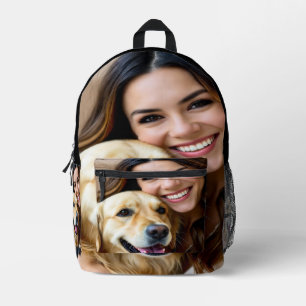 Fügen Sie Golden Retriever Foto Personalisieren Bedruckter Rucksack