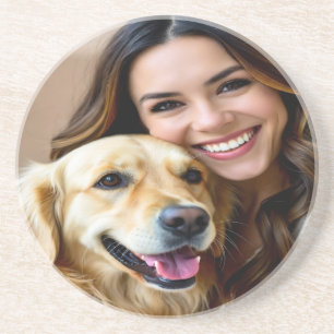 Fügen Sie Golden Retriever Foto Personalisieren Getränkeuntersetzer