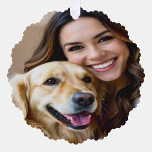 Fügen Sie Golden Retriever Foto Personalisieren Ornament Karte