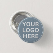 Fügen Sie hier Ihr Logo hinzu: Moderne blaue Werbu Button (Vorne & Hinten)