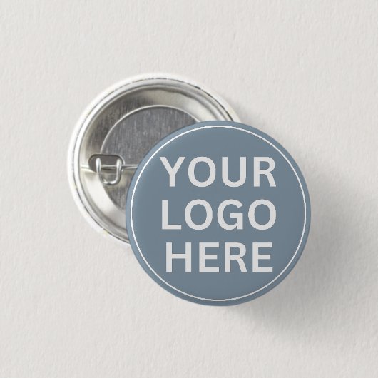 Fügen Sie hier Ihr Logo hinzu: Moderne blaue Werbu Button (Vorne & Hinten)