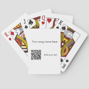 Fügen Sie hier Ihren Songnamen hinzu q r Code Text Spielkarten