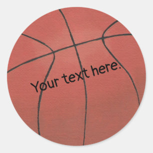 Fügen Sie hier Ihren Text Basketball-Sticker hinzu Runder Aufkleber
