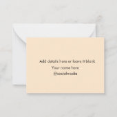 Fügen Sie hier q r Code Text Name sie hinzu Mitteilungskarte (Rückseite)