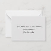 Fügen Sie hier q r Code Text Name sie hinzu Mitteilungskarte (Rückseite)