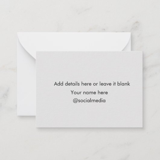 Fügen Sie hier q r Code Text Name sie hinzu Mitteilungskarte (Rückseite)