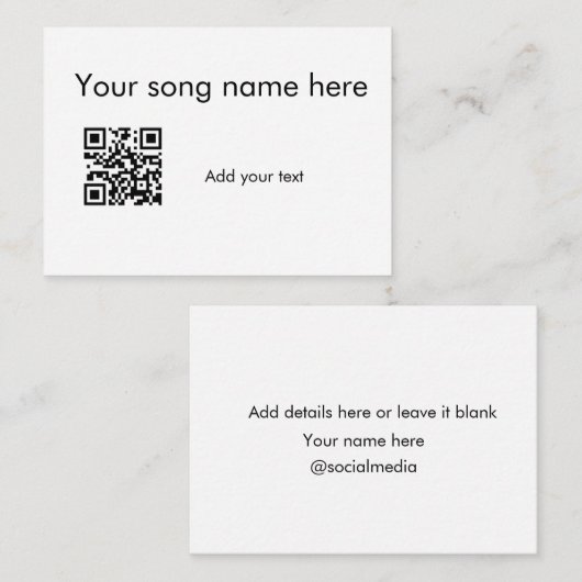 Fügen Sie hier q r Code Text Name sie hinzu Mitteilungskarte (Vorne/Hinten)