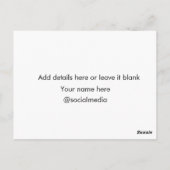 Fügen Sie hier q r Code Text Name sie hinzu Postkarte (Rückseite)