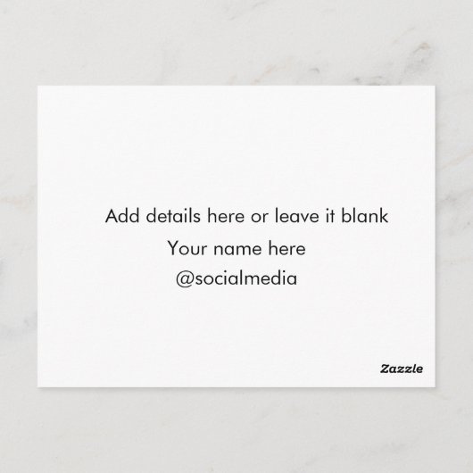 Fügen Sie hier q r Code Text Name sie hinzu Postkarte (Rückseite)