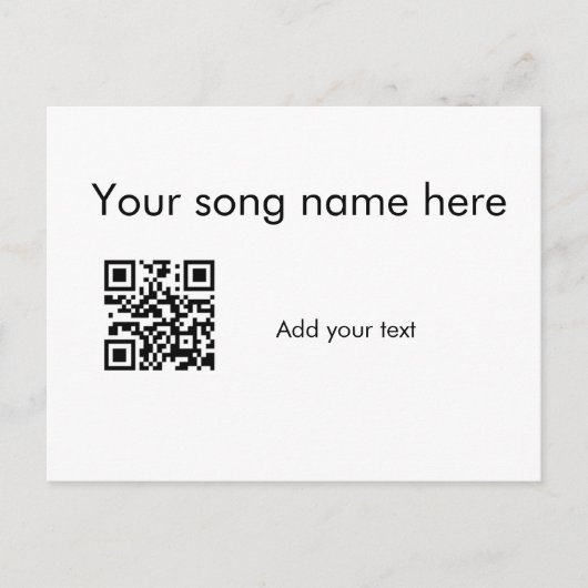 Fügen Sie hier q r Code Text Name sie hinzu Postkarte (Vorderseite)