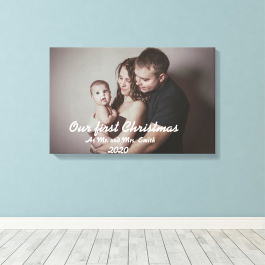 Fügen Sie Hochzeitszettel oder andere 's gewrappte Leinwanddruck (Insitu (Holzboden))