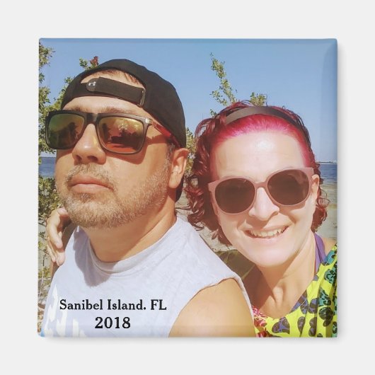 Fügen Sie Ihr Bild Reiseziel Niedlichen Paar hinzu Magnet (Vorne)