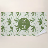 Fügen Sie Ihr Blatt des Monogramm-|Banana mit Strandtuch (Vorderseite)