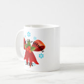 Fügen Sie Ihr Datum frohe Weihnachten Red Ribbon Kaffeetasse (Vorderseite Links)