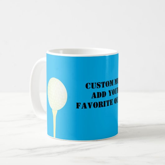fügen Sie Ihr eigenes Angebot an Text Golf Ball De Kaffeetasse (Vorderseite Links)