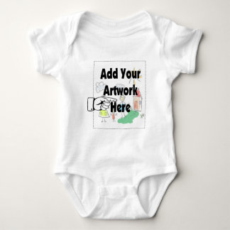 Fügen Sie Ihr eigenes Artwork oder Kinderwerk für Baby Strampler
