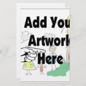 Fügen Sie Ihr eigenes Artwork oder Kinderwerk für  Briefpapier (Vorne/Hinten)