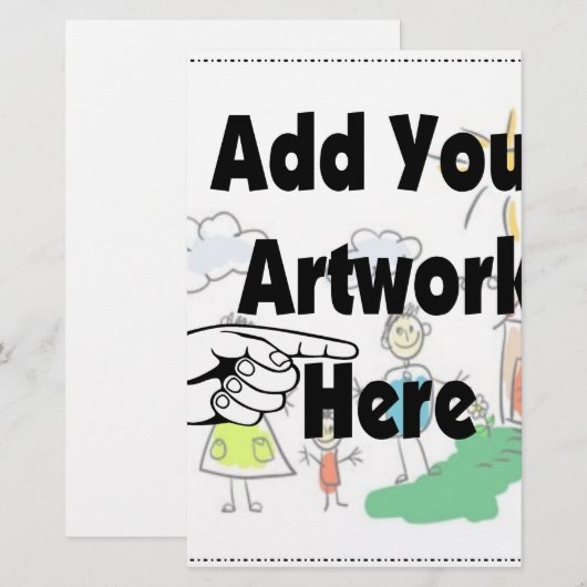 Fügen Sie Ihr eigenes Artwork oder Kinderwerk für  Briefpapier (Vorne/Hinten)
