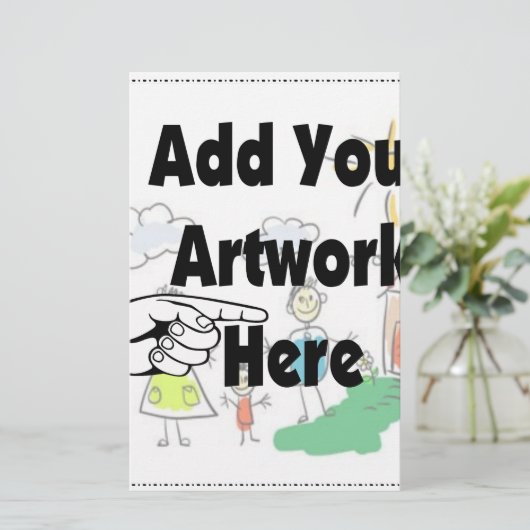 Fügen Sie Ihr eigenes Artwork oder Kinderwerk für Briefpapier (Stehend Vorderseite)