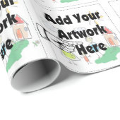 Fügen Sie Ihr eigenes Artwork oder Kinderwerk für Geschenkpapier (Rolleneckpunkt)