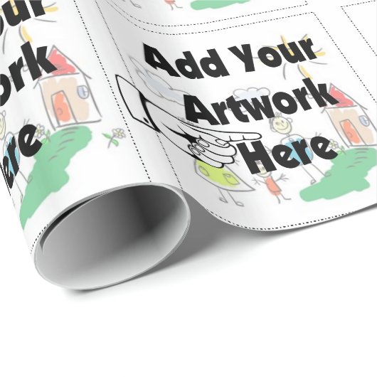 Fügen Sie Ihr eigenes Artwork oder Kinderwerk für  Geschenkpapier (Rolleneckpunkt)