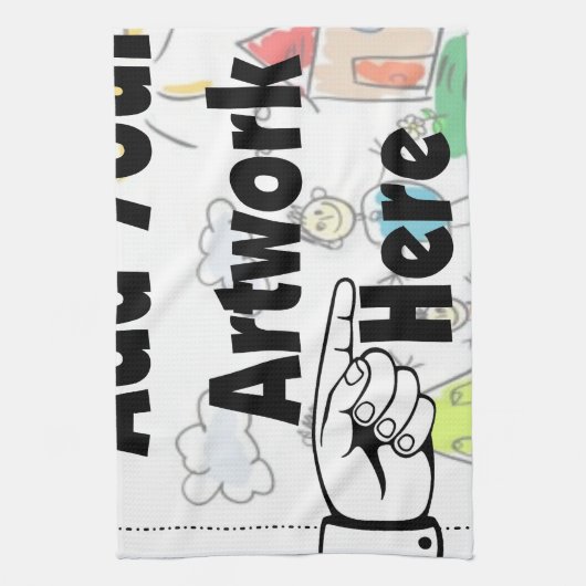 Fügen Sie Ihr eigenes Artwork oder Kinderwerk für Geschirrtuch (Vertikal)