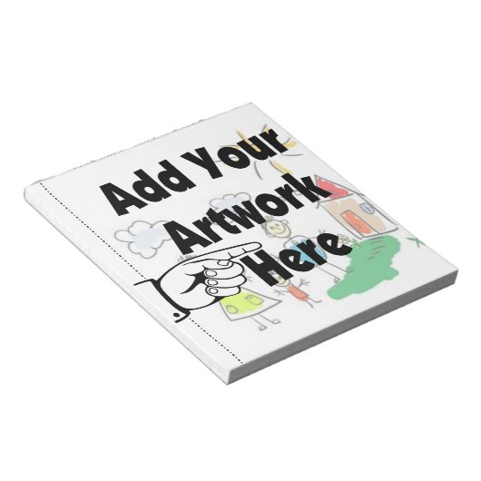 Fügen Sie Ihr eigenes Artwork oder Kinderwerk für  Notizblock (angewinkelt)