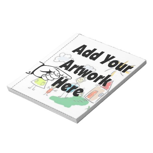 Fügen Sie Ihr eigenes Artwork oder Kinderwerk für  Notizblock (Rotiert)