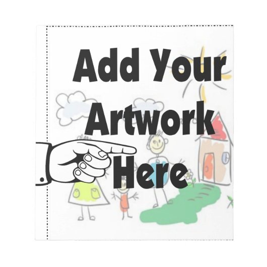 Fügen Sie Ihr eigenes Artwork oder Kinderwerk für  Notizblock (Vorderseite)