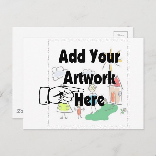 Fügen Sie Ihr eigenes Artwork oder Kinderwerk für Postkarte (Vorne/Hinten)