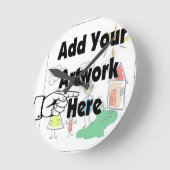Fügen Sie Ihr eigenes Artwork oder Kinderwerk für Runde Wanduhr (Winkel)
