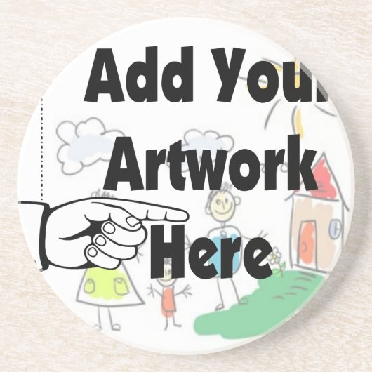 Fügen Sie Ihr eigenes Artwork oder Kinderwerk für Sandstein Untersetzer (Vorne)