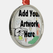 Fügen Sie Ihr eigenes Artwork oder Kinderwerk für  Silbernes Ornament (Rechts)