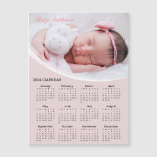Fügen Sie Ihr eigenes Baby Foto 2024 Kalender hinz Magnetkarte