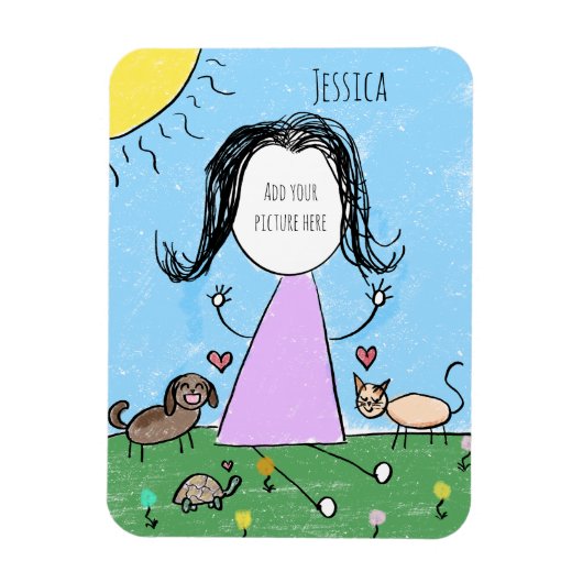 Fügen Sie Ihr eigenes Bild hinzu | Süße Stäbchenfi Magnet (Vertikal)