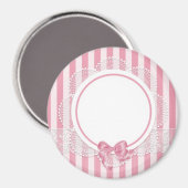 Fügen Sie Ihr eigenes Bild oder Text Pink Lace Mag Magnet (Vorderseite/Rückseite)