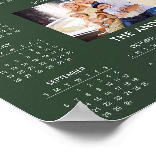 Fügen Sie Ihr eigenes Familienfoto 2026 Kalender h Poster (Ecke)