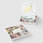 Fügen Sie Ihr eigenes Foto Collage Mother Best Mam Steinuntersetzer (Seitenansicht)