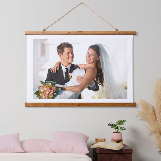FÜGEN SIE IHR EIGENES FOTO DIY WEDDING Picture Ima Wandteppich Mit Holzrahmen (Schlafzimmer)
