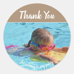 Fügen Sie Ihr eigenes Foto Geburtstag Danke Sticke Runder Aufkleber