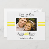 Fügen Sie Ihr eigenes Foto hinzu - Gelb Ankündigungspostkarte (Vorne/Hinten)