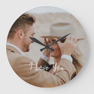 Fügen Sie Ihr eigenes Foto hinzu Große Wanduhr