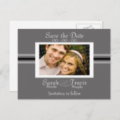 Fügen Sie Ihr eigenes Foto hinzu - Silber Ankündigungspostkarte (Vorne/Hinten)